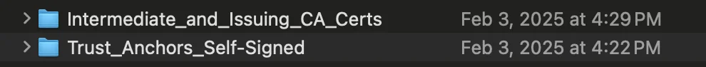 Intermediate CA Certificates