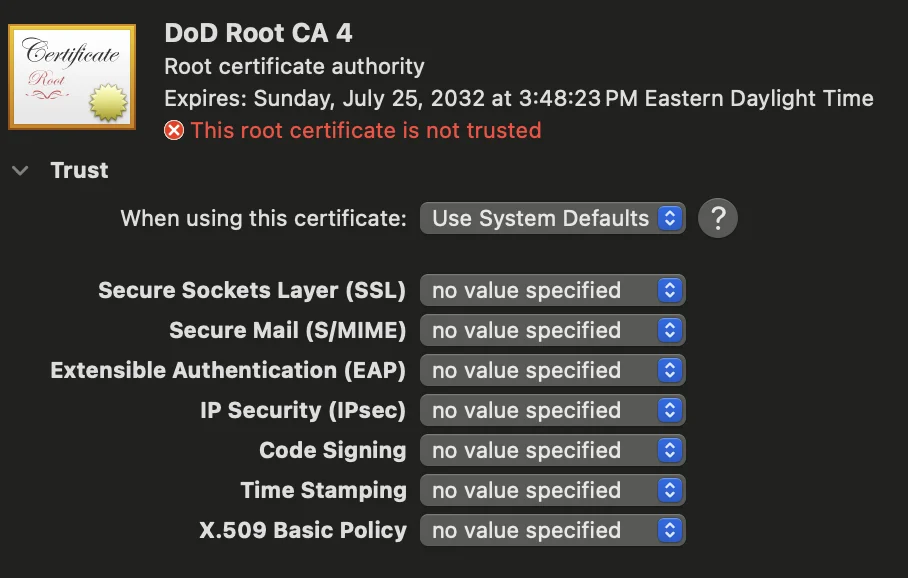 Example of Untrusted